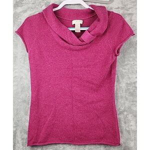 Kenar 100% Cashmere Cowl Neck Womens Pink Tunic Sweater Size Small‎ Sleeveless